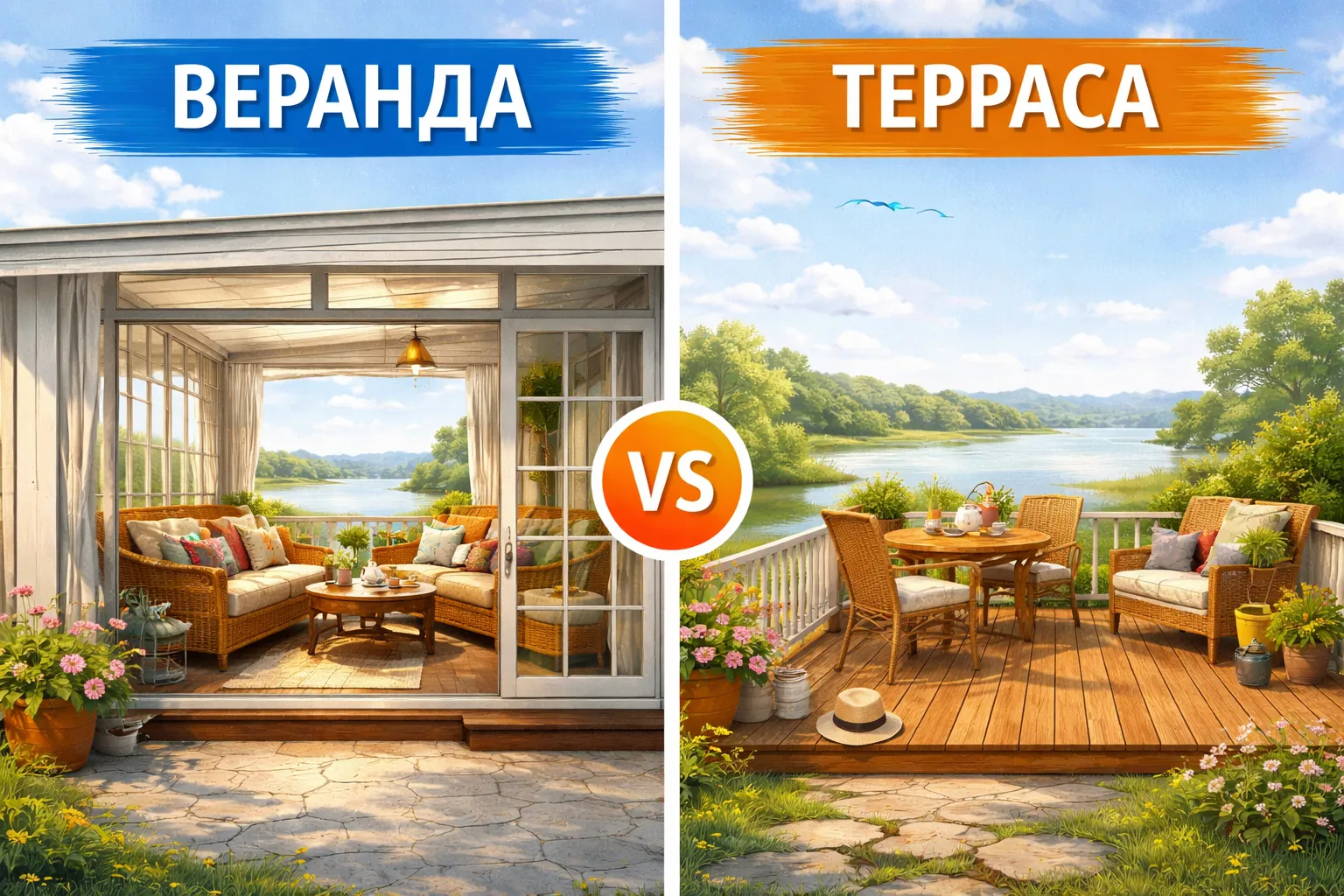 Чем отличаются веранда и терраса? 
